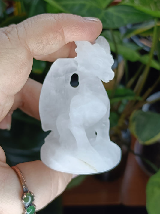 Clear Quartz Guardian Dragon Carving - 100g