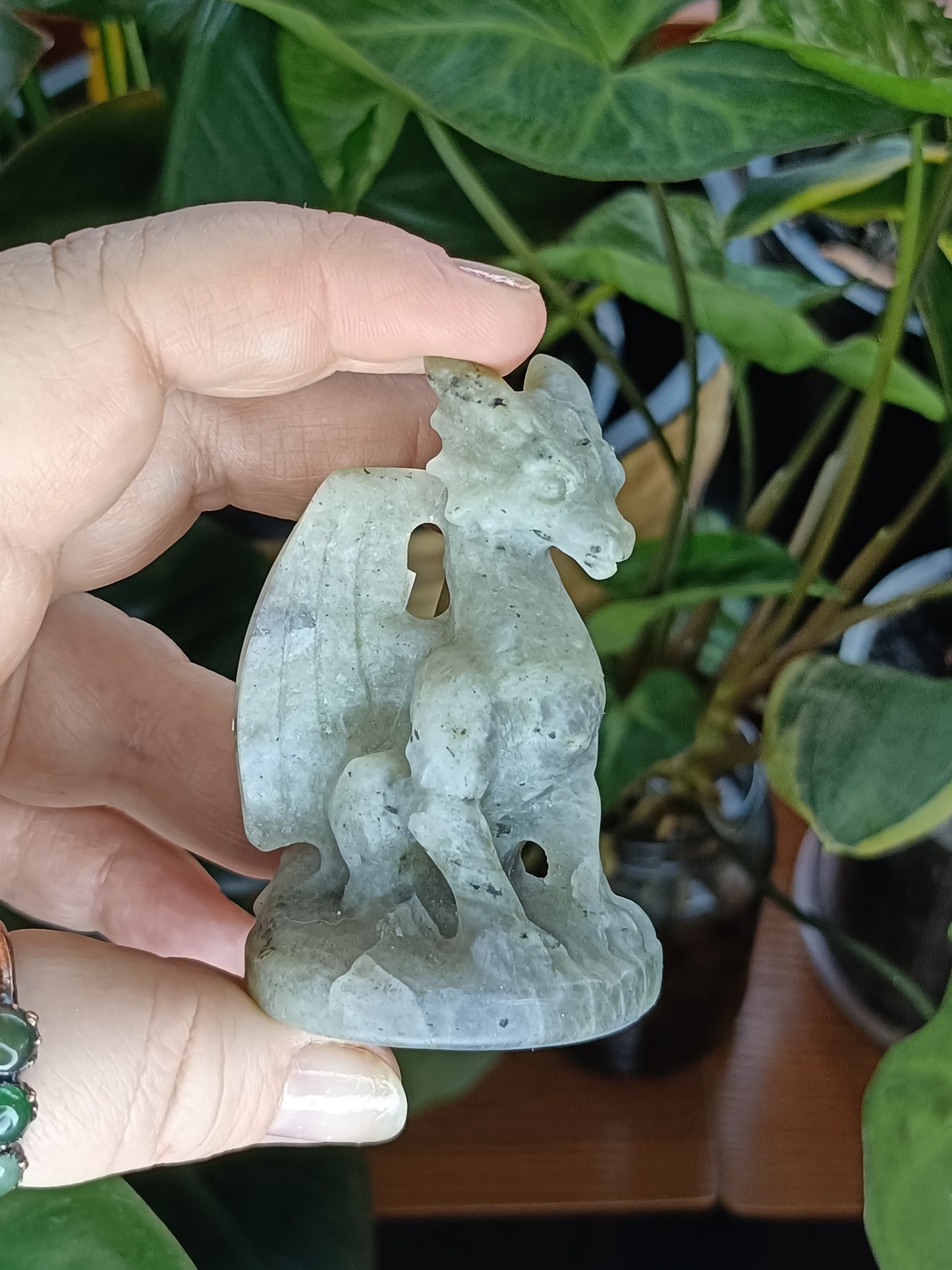Labradorite Guardian Dragon Carving - 100g