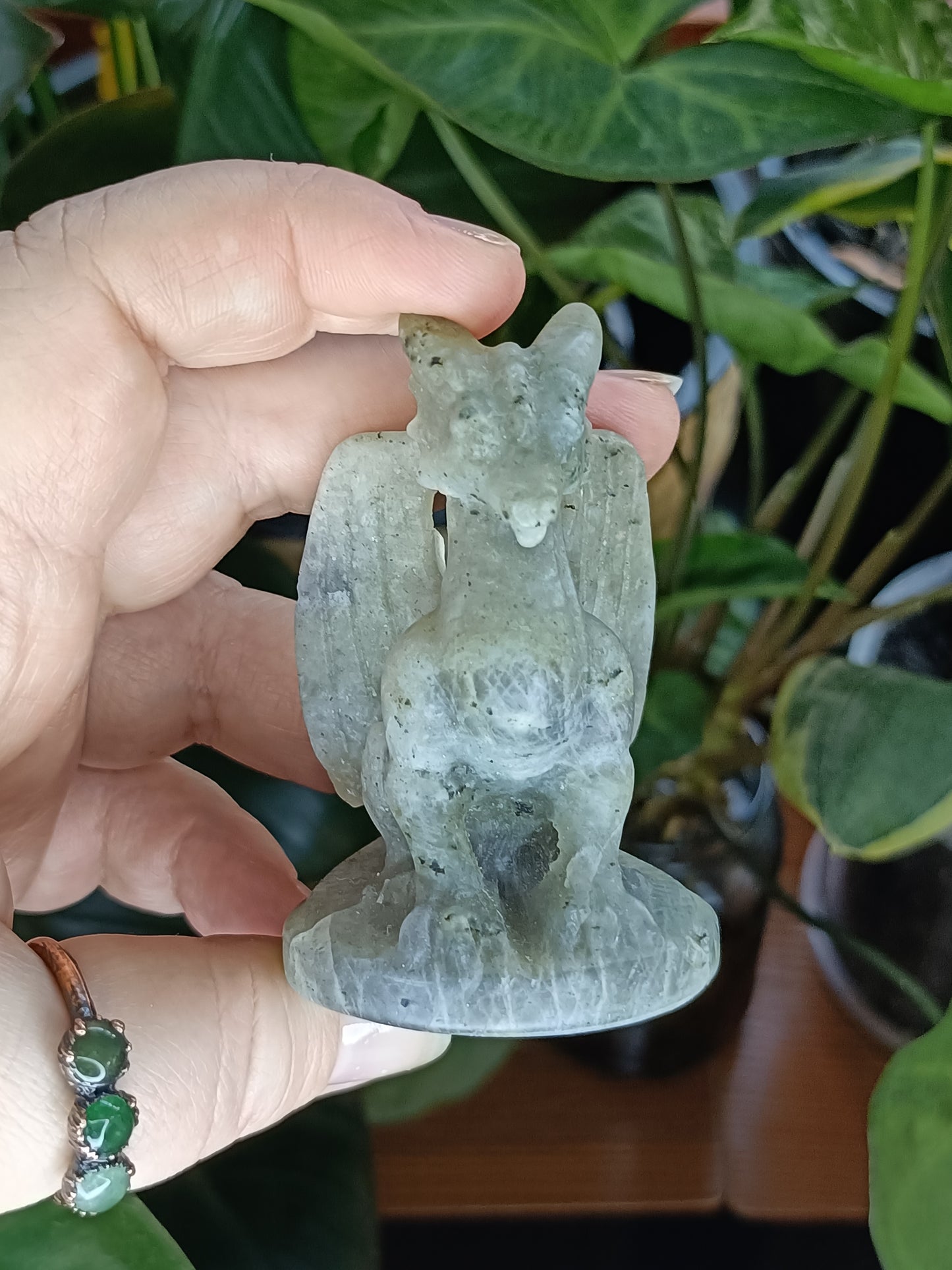 Labradorite Guardian Dragon Carving - 100g