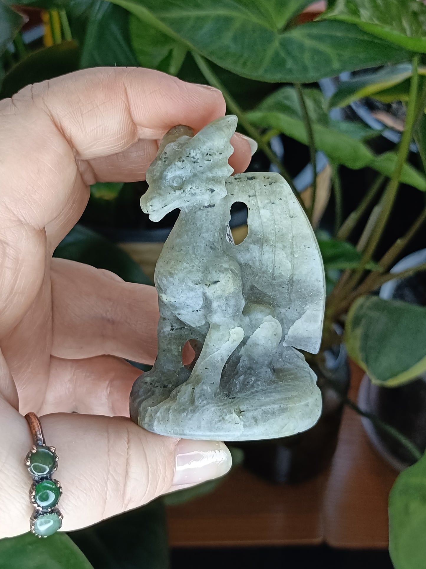 Labradorite Guardian Dragon Carving - 100g