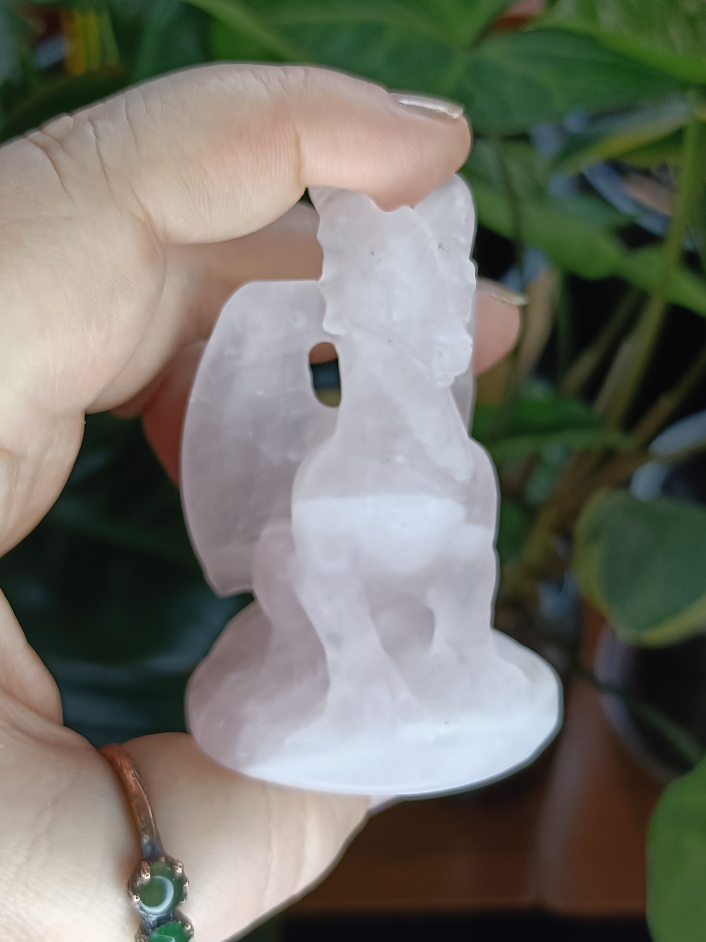 Rose Quartz Guardian Dragon Carving - 100g