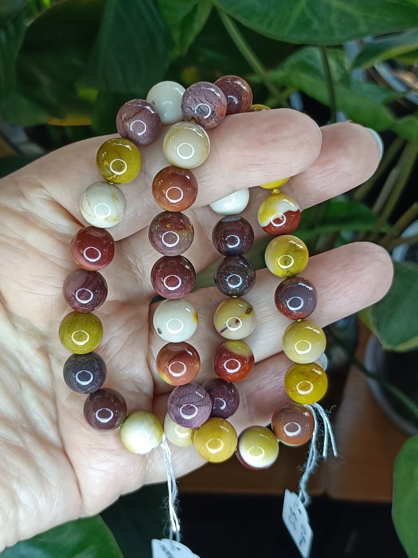 Australian Mookaite Round Beaded Stretch Bracelet - 10mm