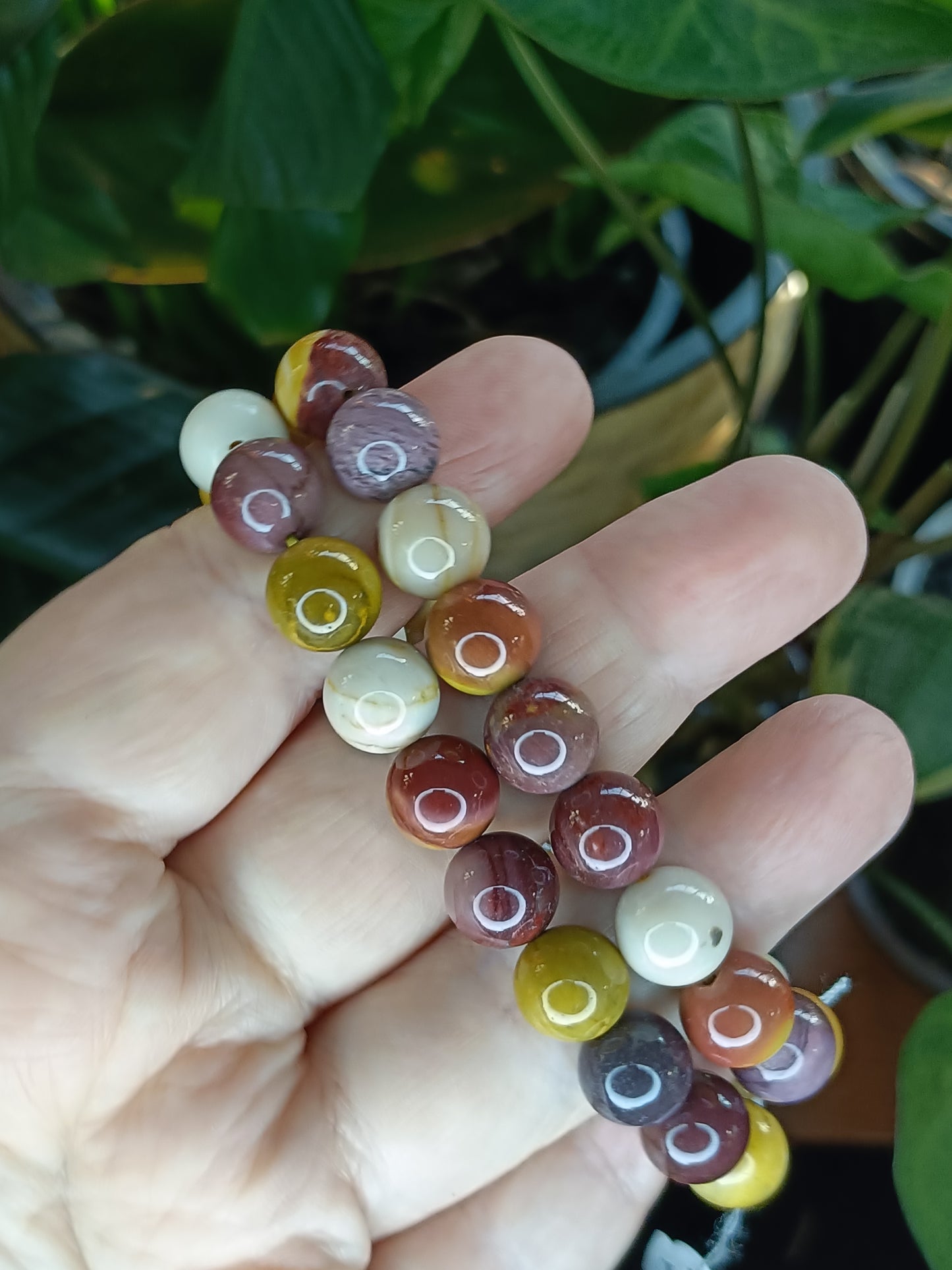 Australian Mookaite Round Beaded Stretch Bracelet - 10mm