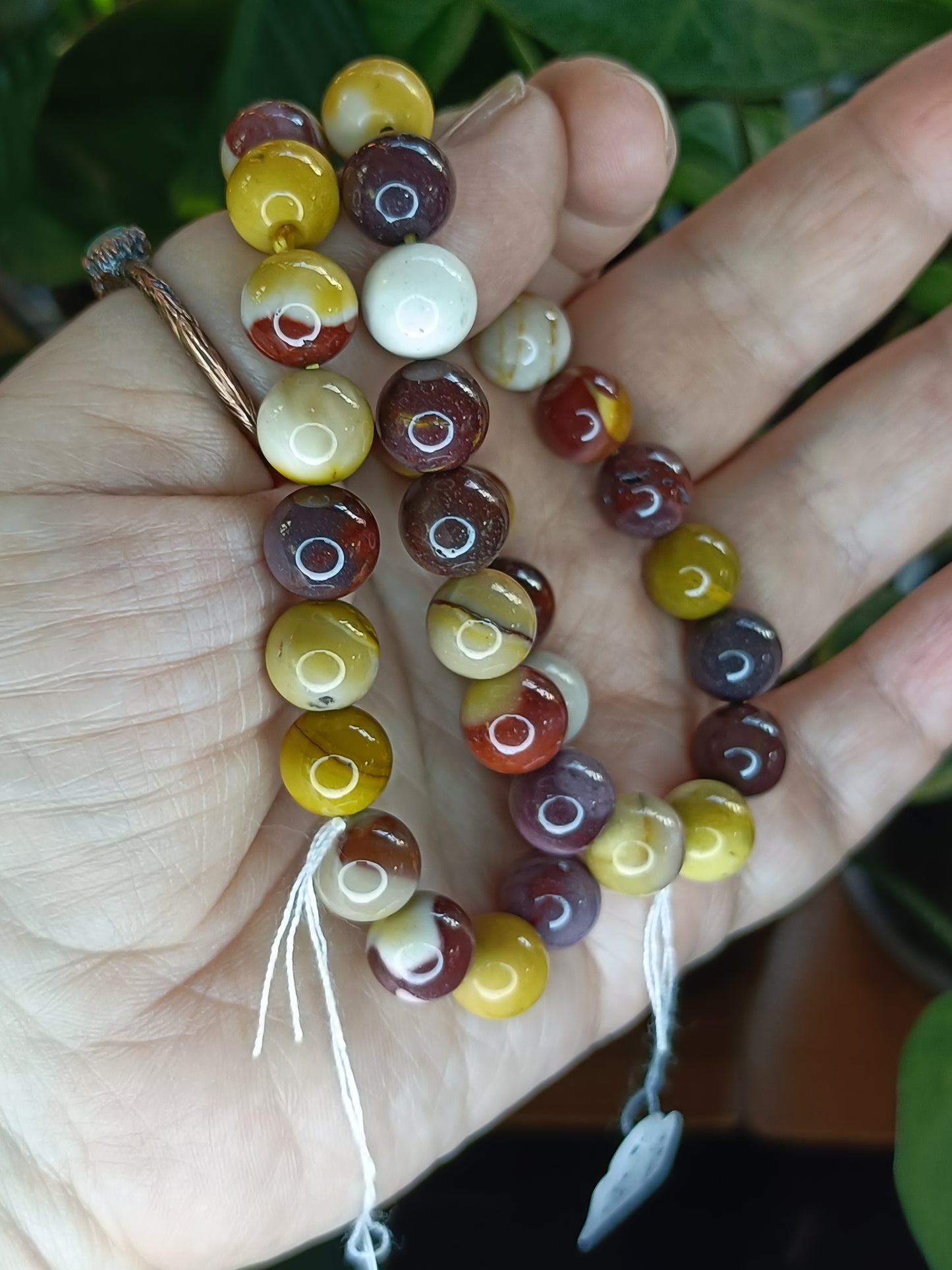 Australian Mookaite Round Beaded Stretch Bracelet - 10mm