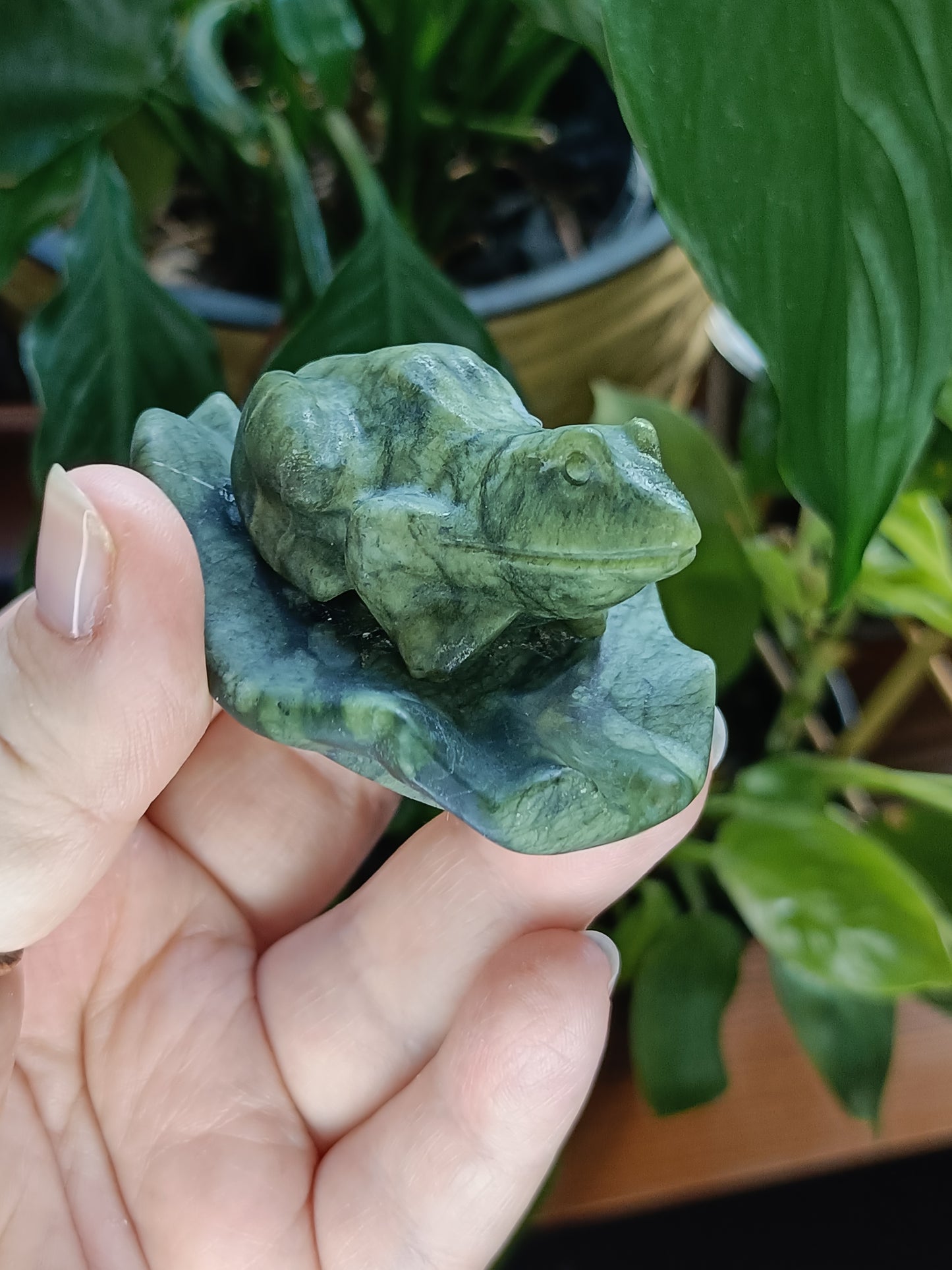 Frog on Lily Pad Small Carving - 80-110g