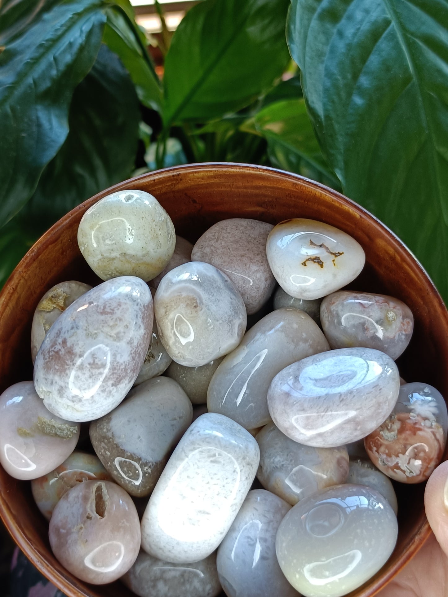 Pink Amethyst & Flower Agate Tumbles - 50g