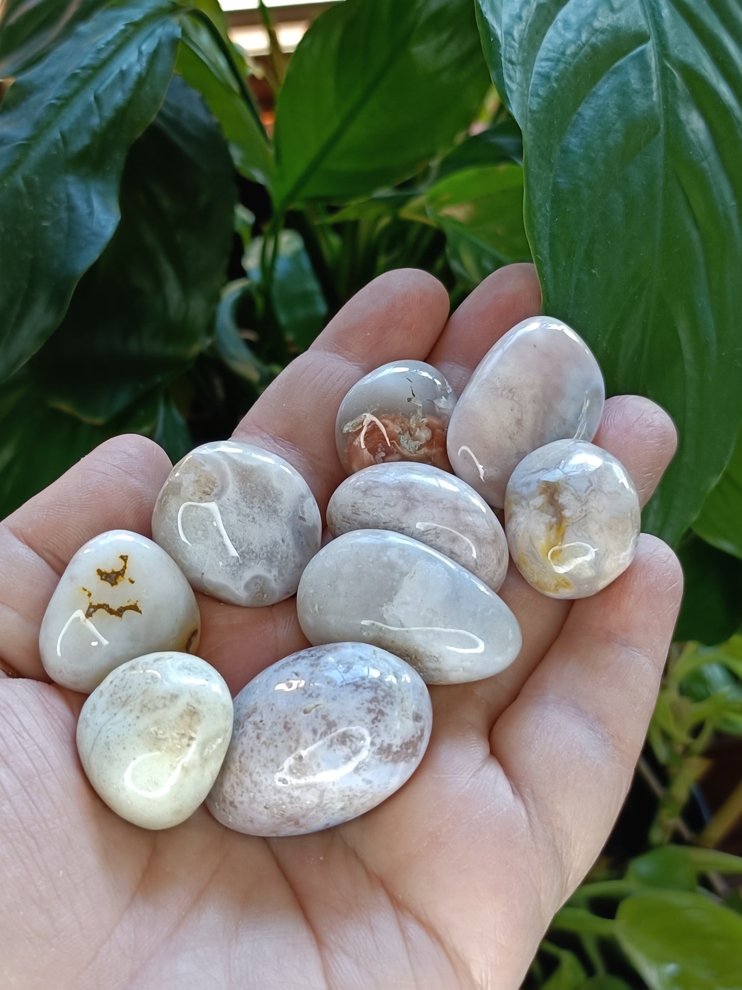 Pink Amethyst & Flower Agate Tumbles - 50g