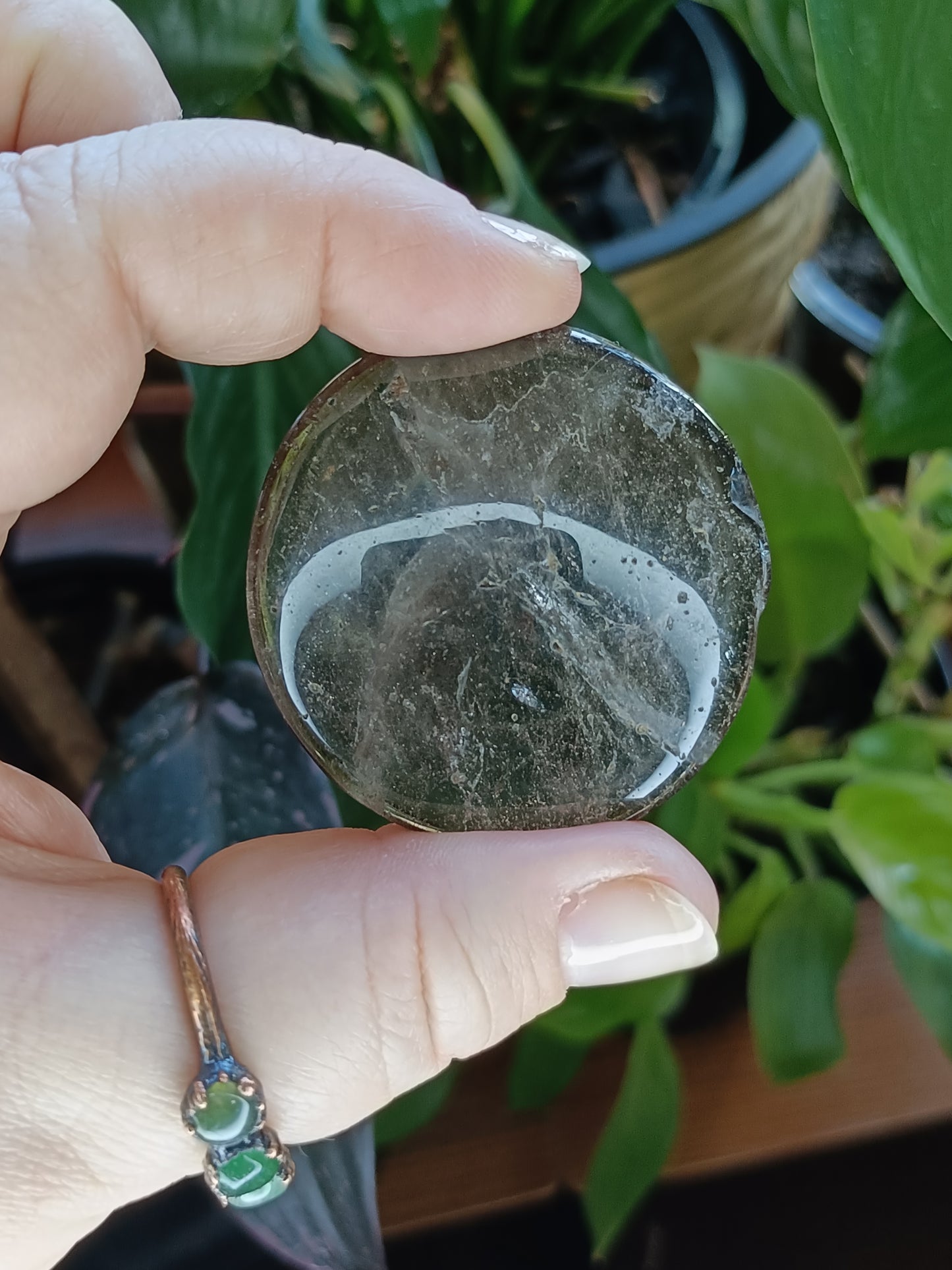 Dark Smokey Quartz Polished Round Discs - 25-35g