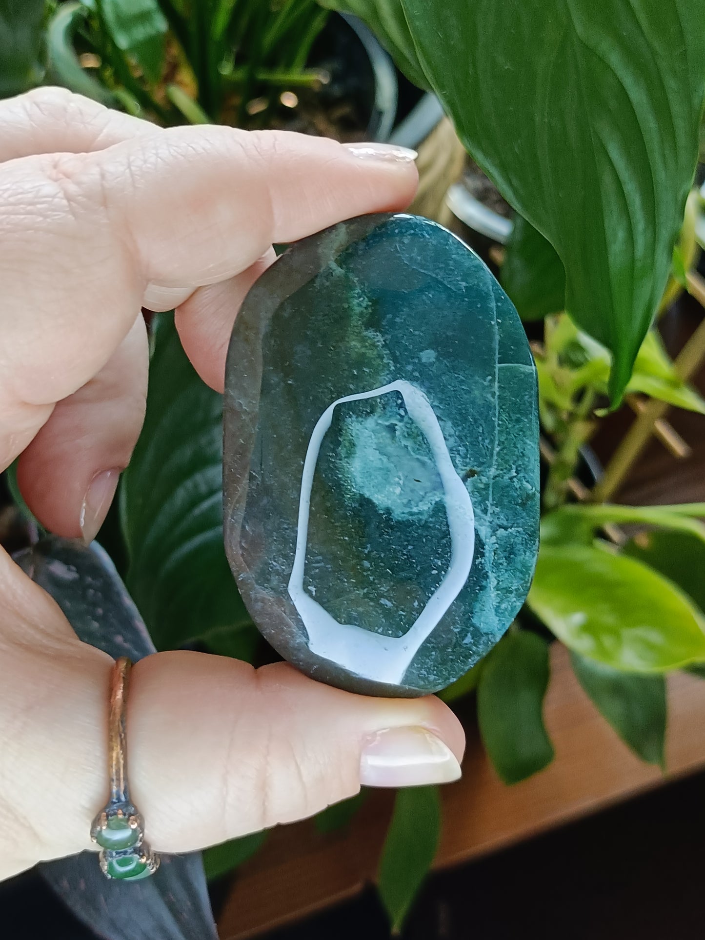 Moss Agate Palm Stone - 100-120g
