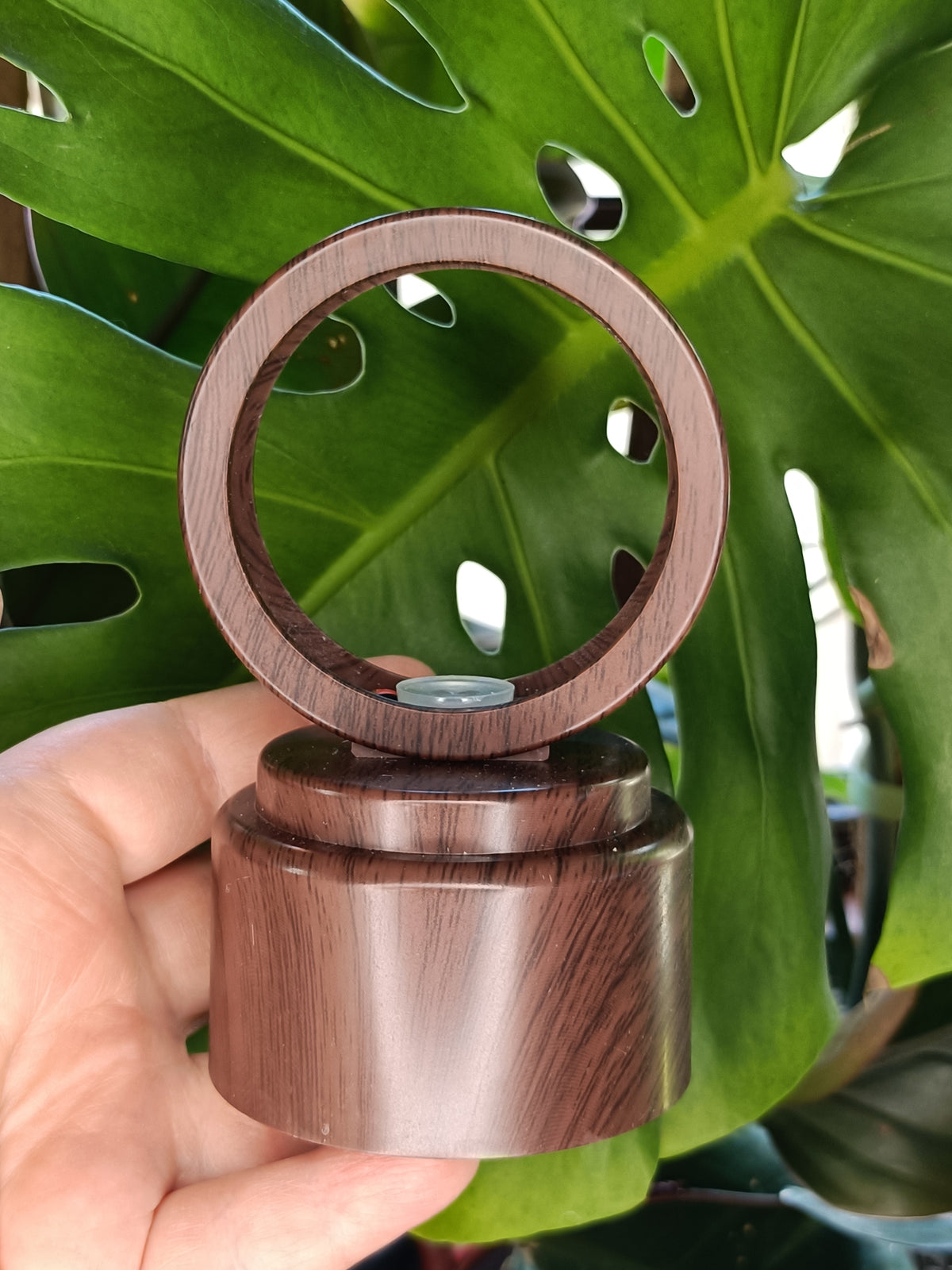 Spinning Jarrah Tone LED Sphere Holder