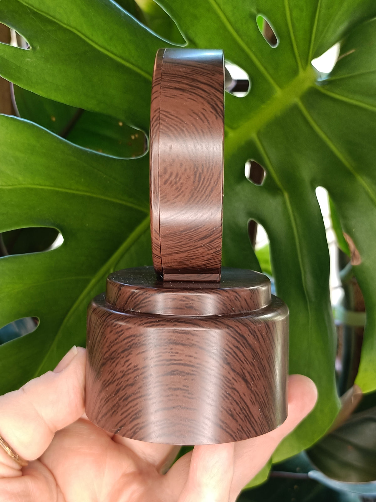 Spinning Jarrah Tone LED Sphere Holder