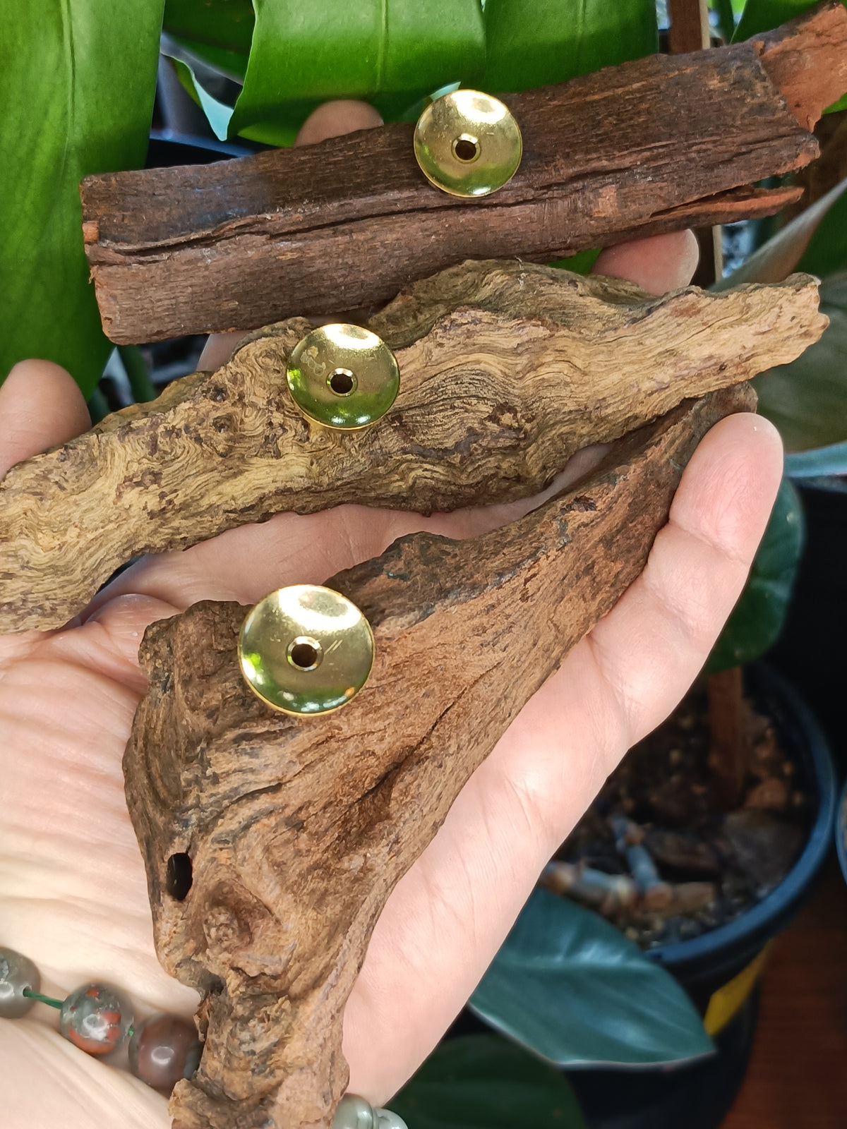 Assorted Single Sphere Natural Wood Holders