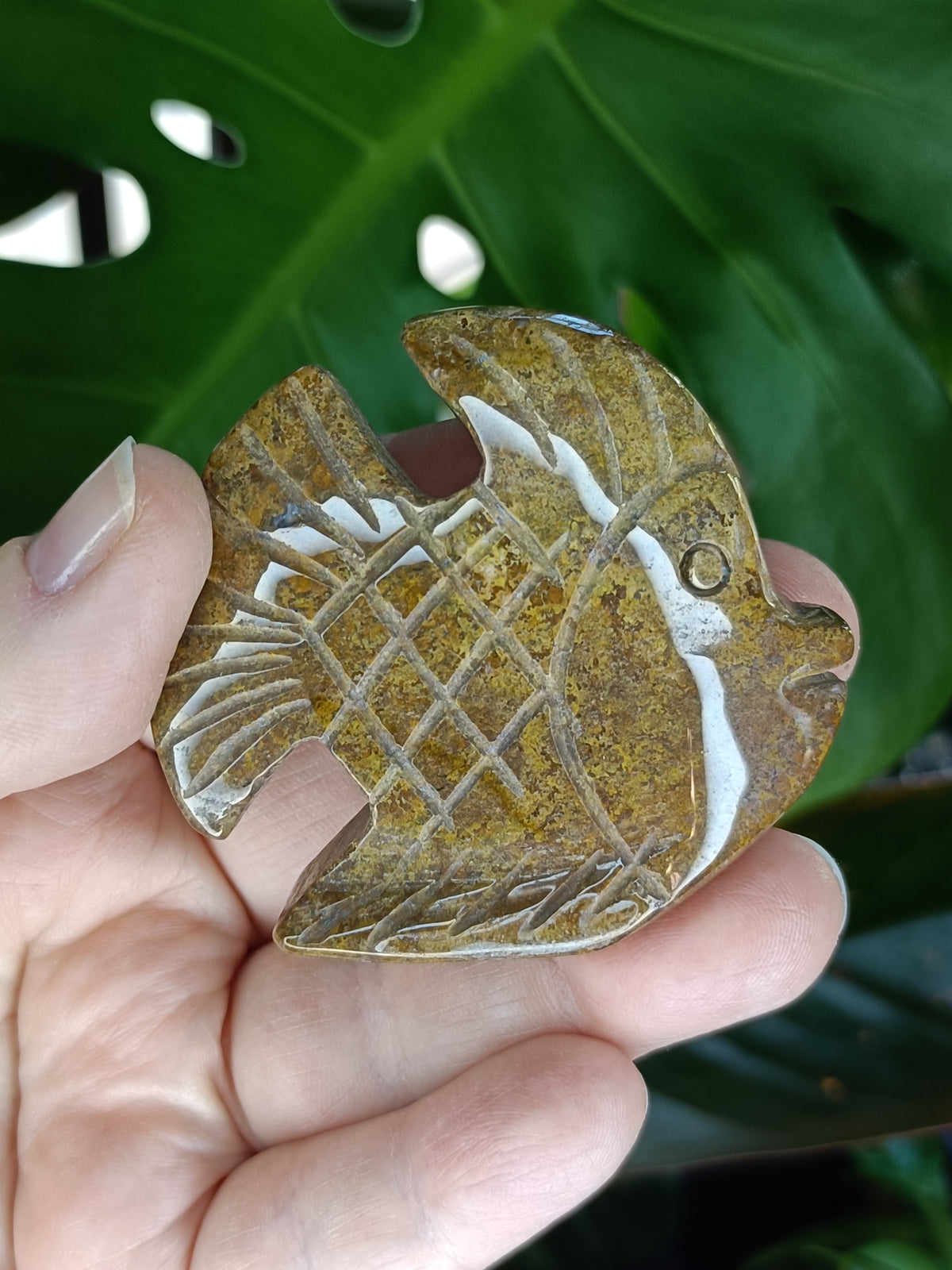 Sea Jasper Angel Fish Carving - 78g