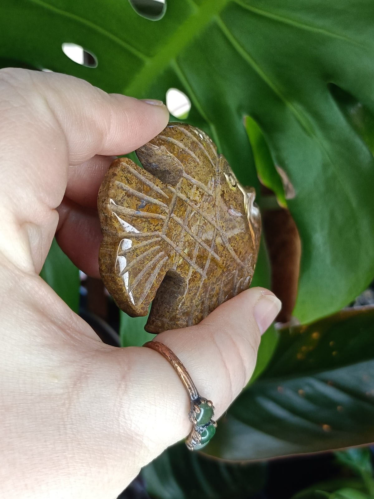 Sea Jasper Angel Fish Carving - 78g