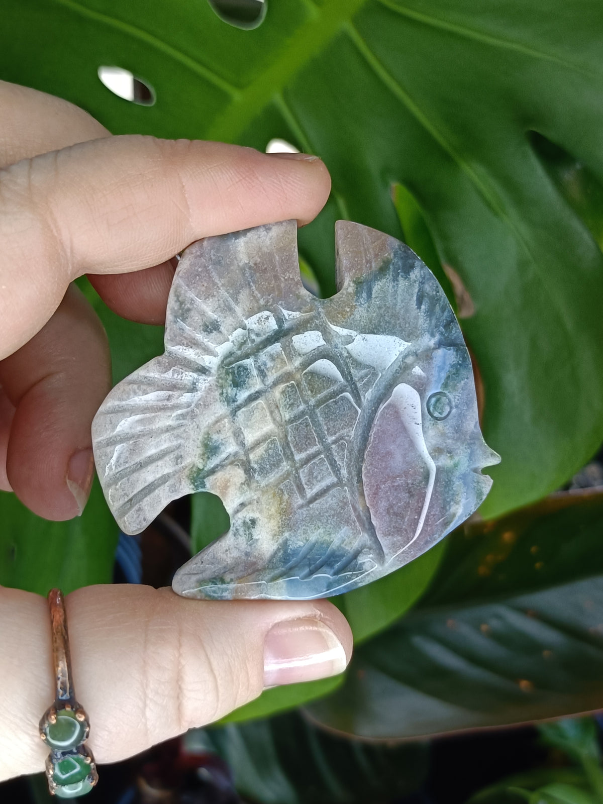 Sea Jasper Angel Fish Carving - 51g