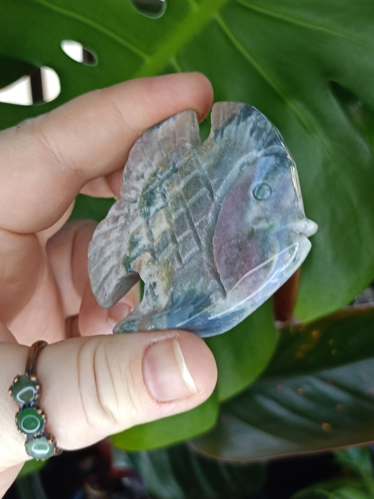 Sea Jasper Angel Fish Carving - 51g