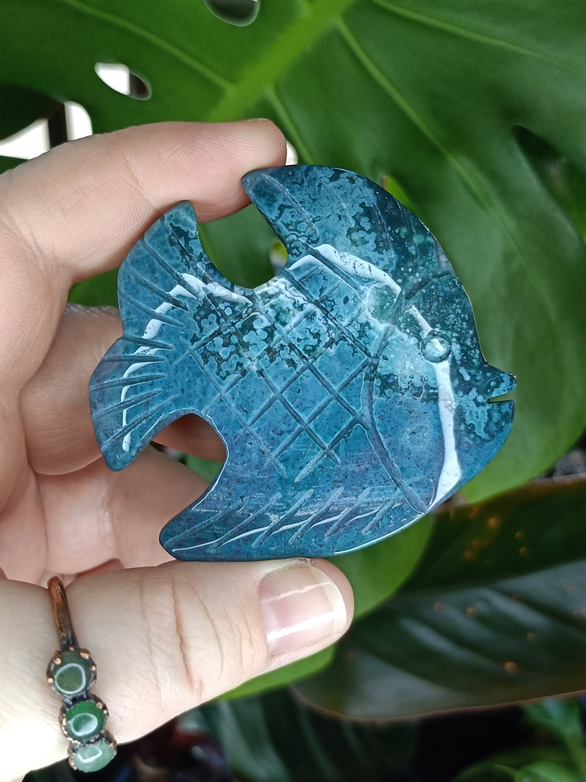 Sea Jasper Angel Fish Carving - 64g