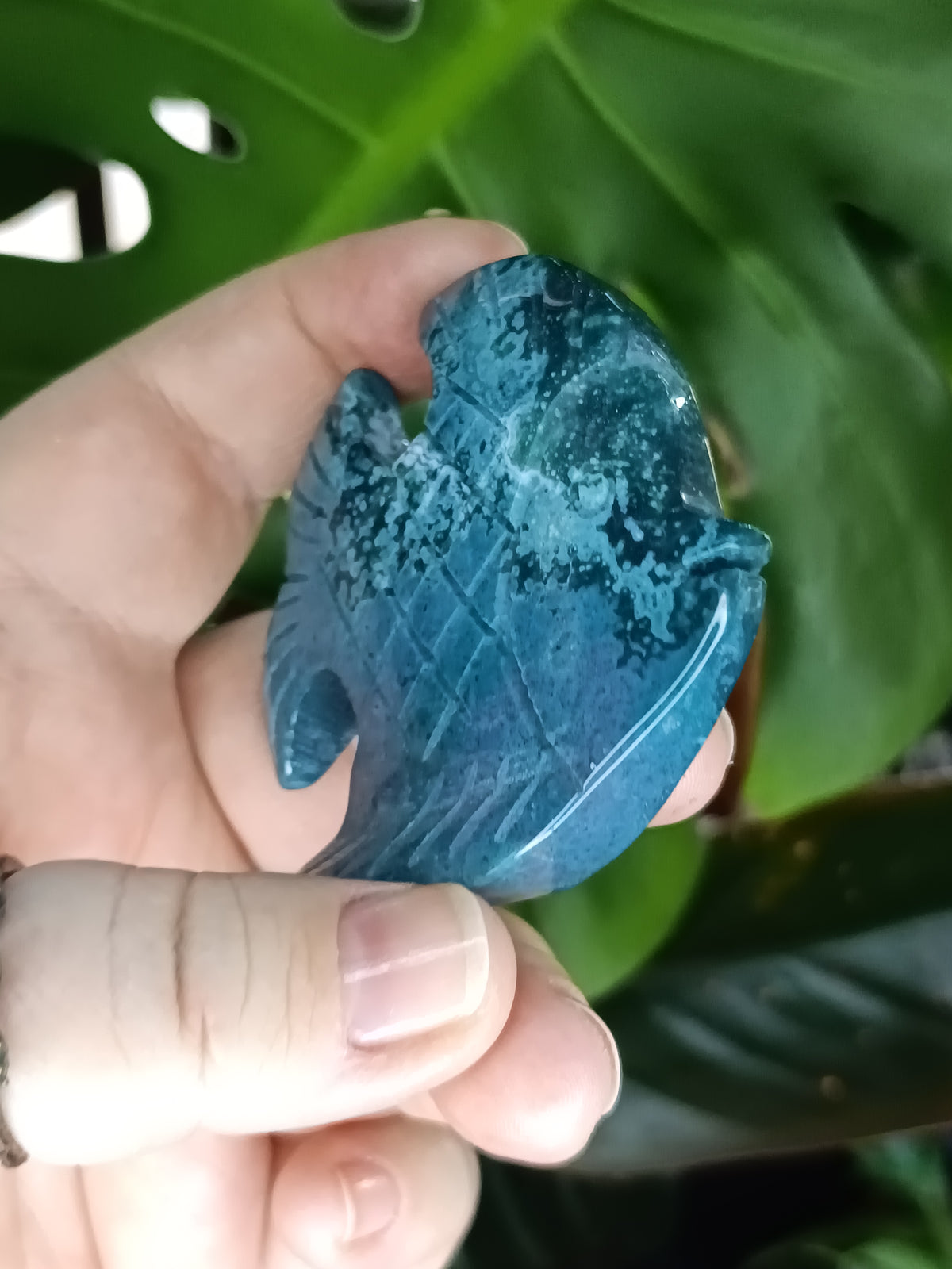 Sea Jasper Angel Fish Carving - 64g