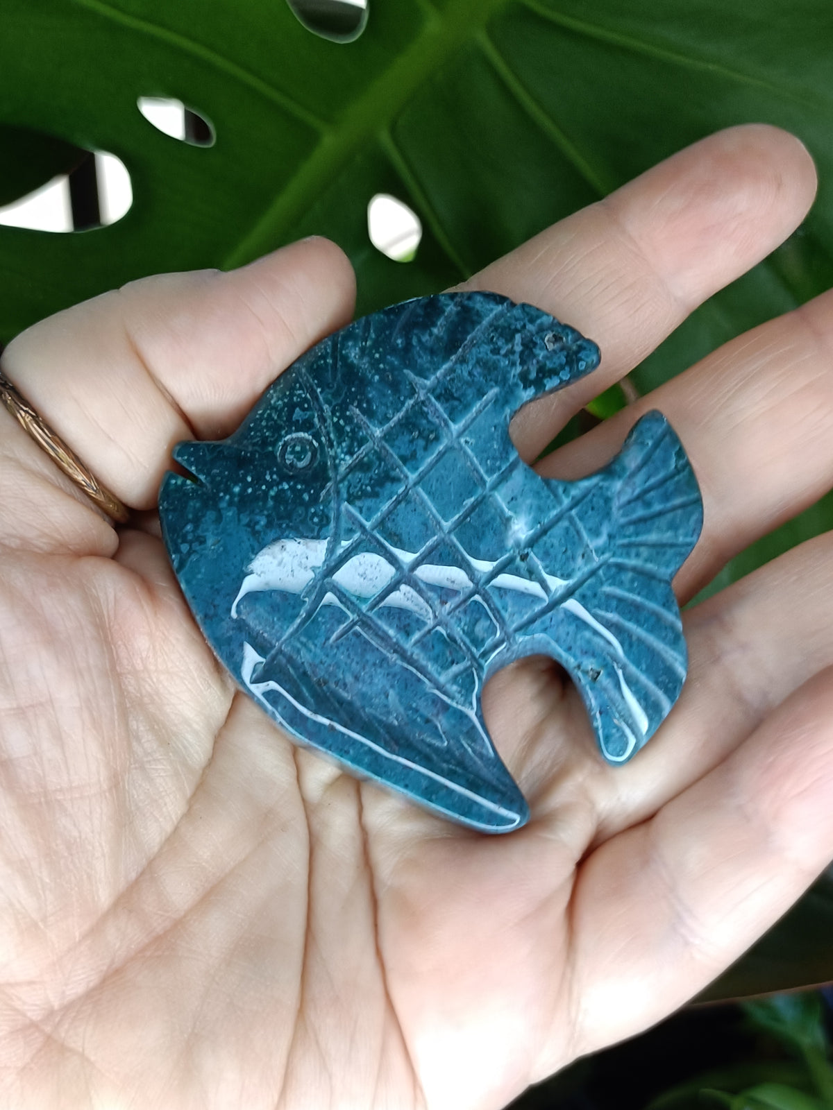 Sea Jasper Angel Fish Carving - 64g