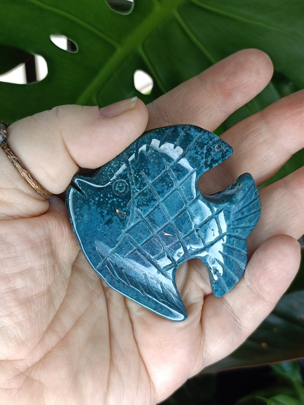 Sea Jasper Angel Fish Carving - 64g
