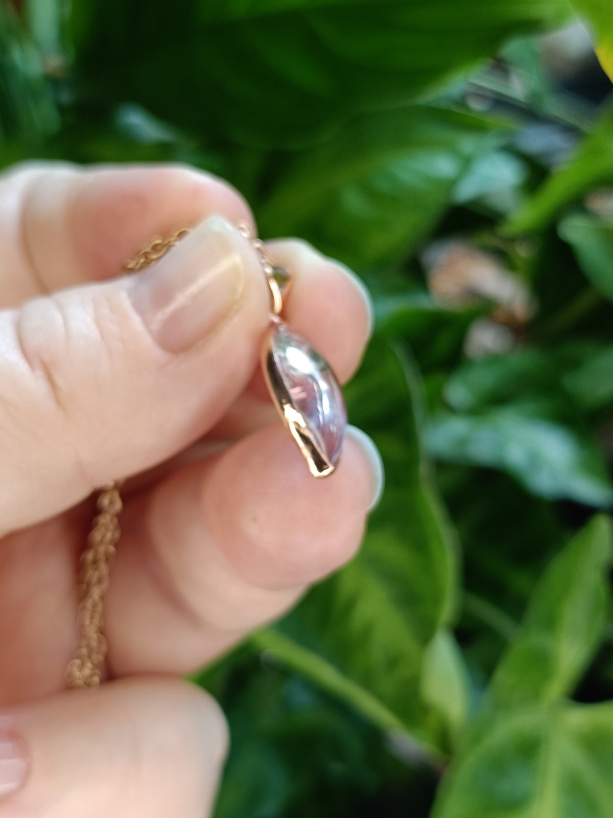Pale Amethyst Stone Pendant Necklace - Rose-Gold Plated Copper