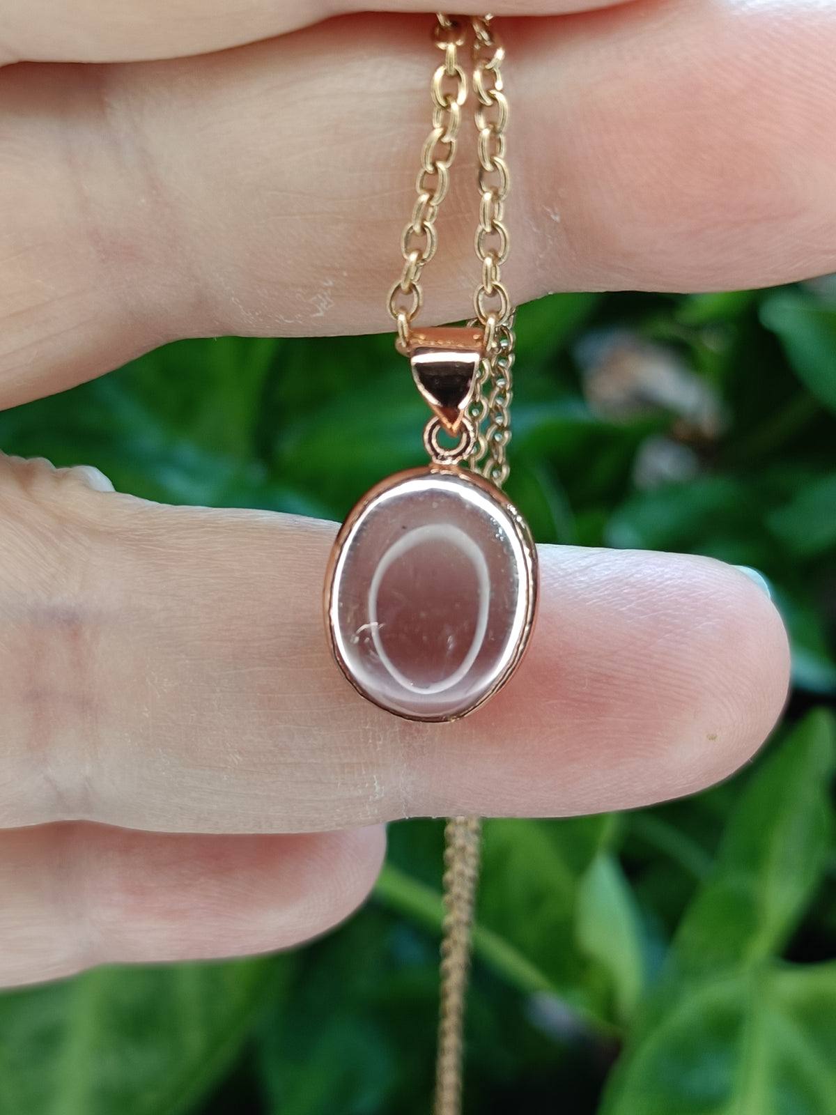 Pale Amethyst Stone Pendant Necklace - Rose-Gold Plated Copper