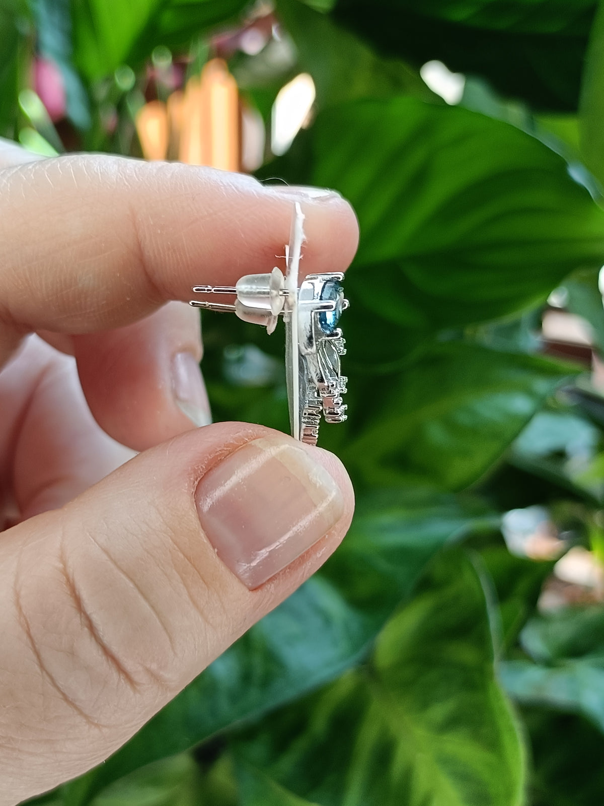 Blue Topaz Jellyfish Earrings - Silver-Plated Copper