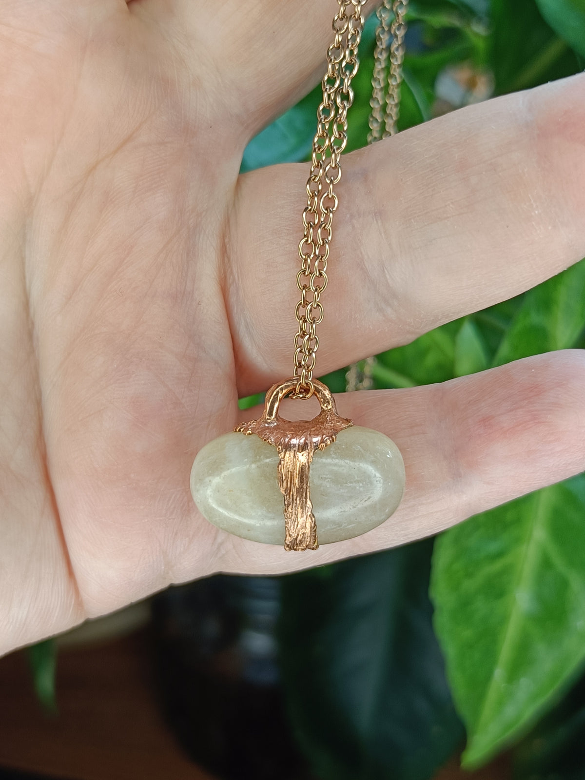 Handmade Blue Flash Moonstone Polished Tumble Pendant Necklace
