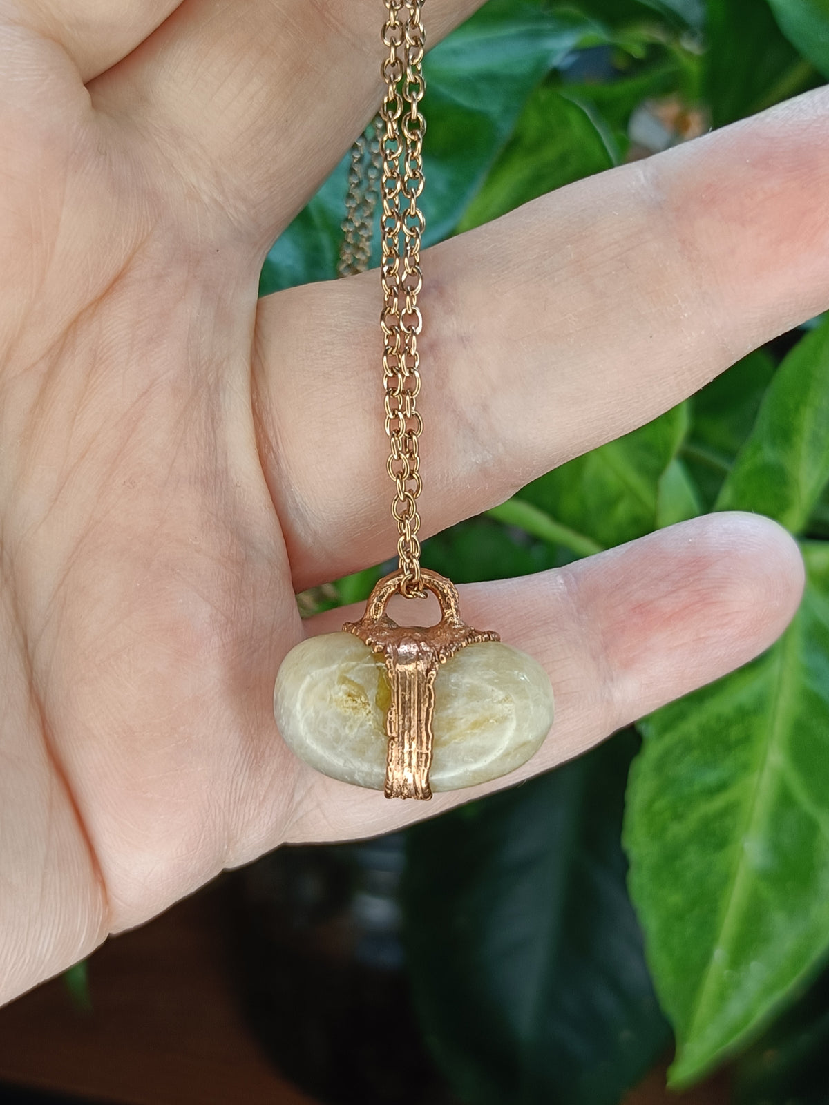 Handmade Blue Flash Moonstone Polished Tumble Pendant Necklace