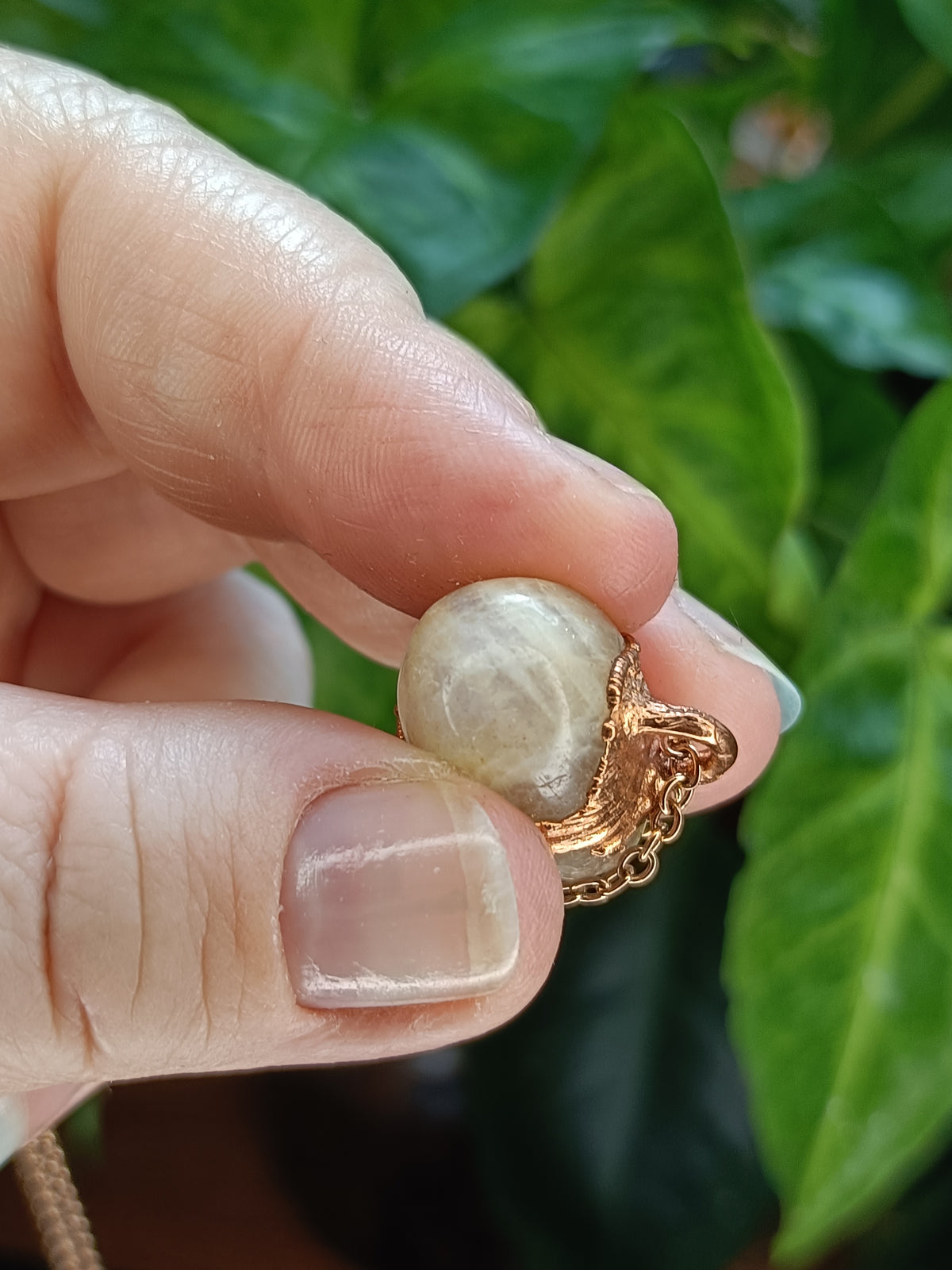 Handmade Blue Flash Moonstone Polished Tumble Pendant Necklace