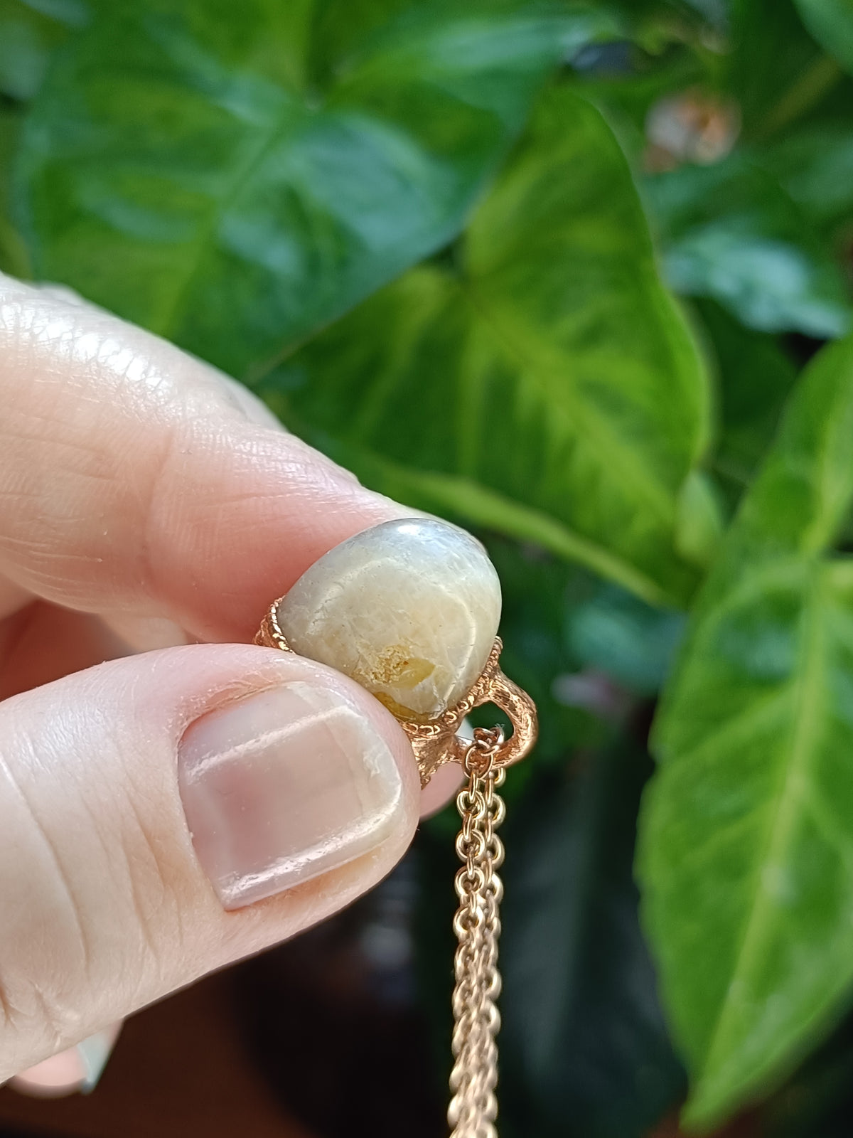 Handmade Blue Flash Moonstone Polished Tumble Pendant Necklace