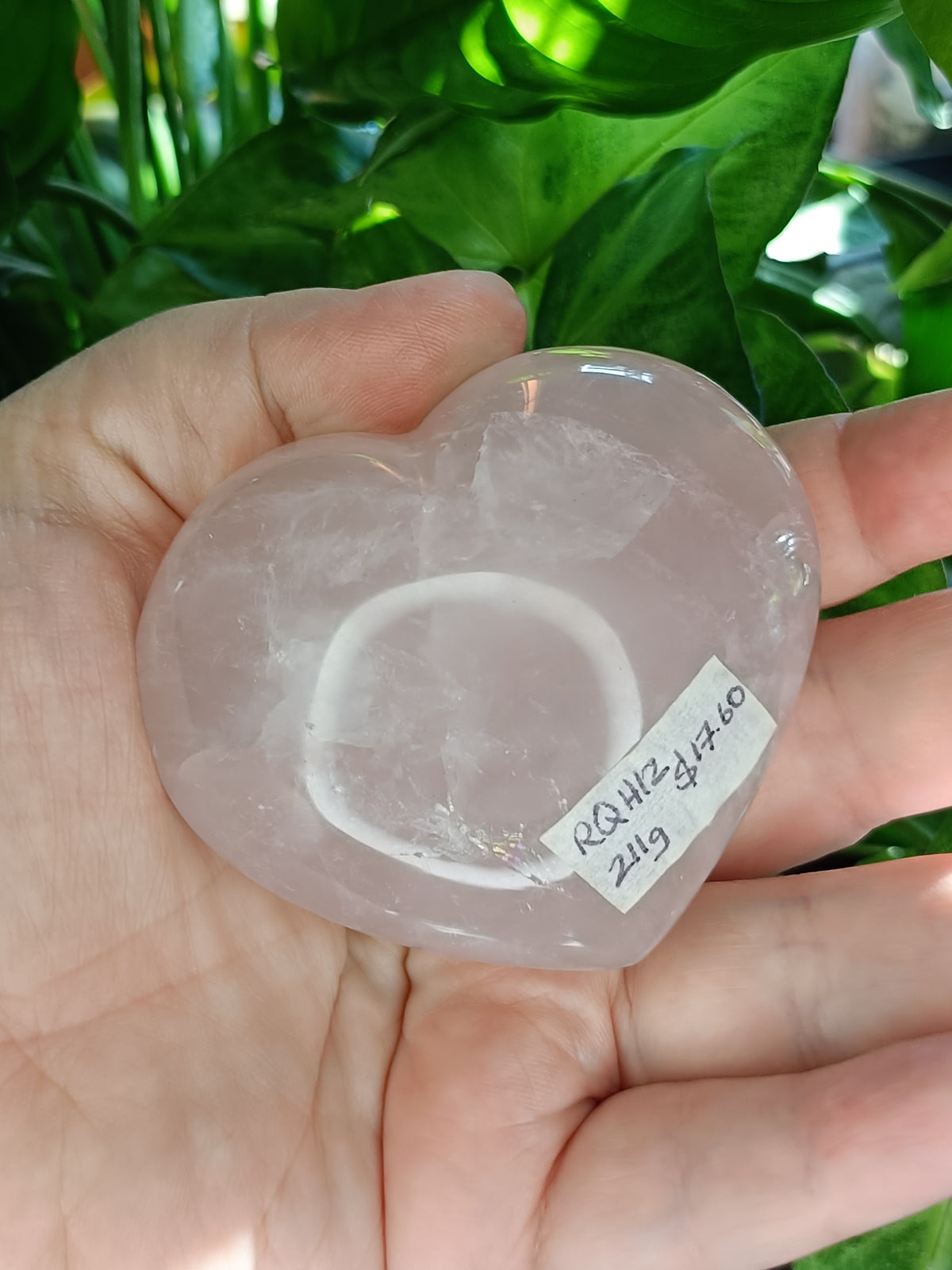 Rose Quartz Puffy Heart 210g
