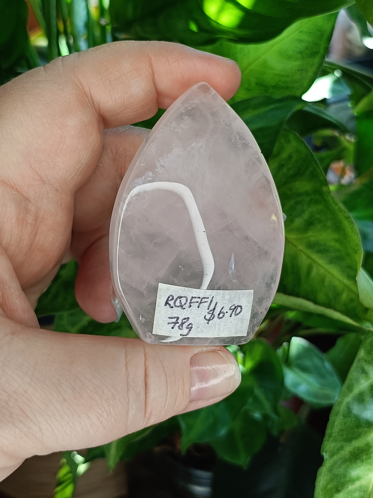 Rose Quartz Teardrop Ornament - 78g