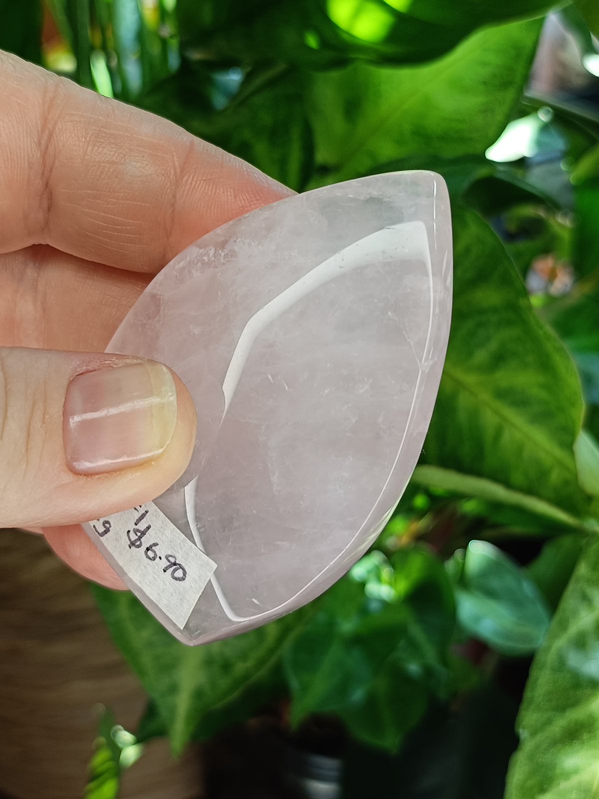 Rose Quartz Teardrop Ornament - 78g