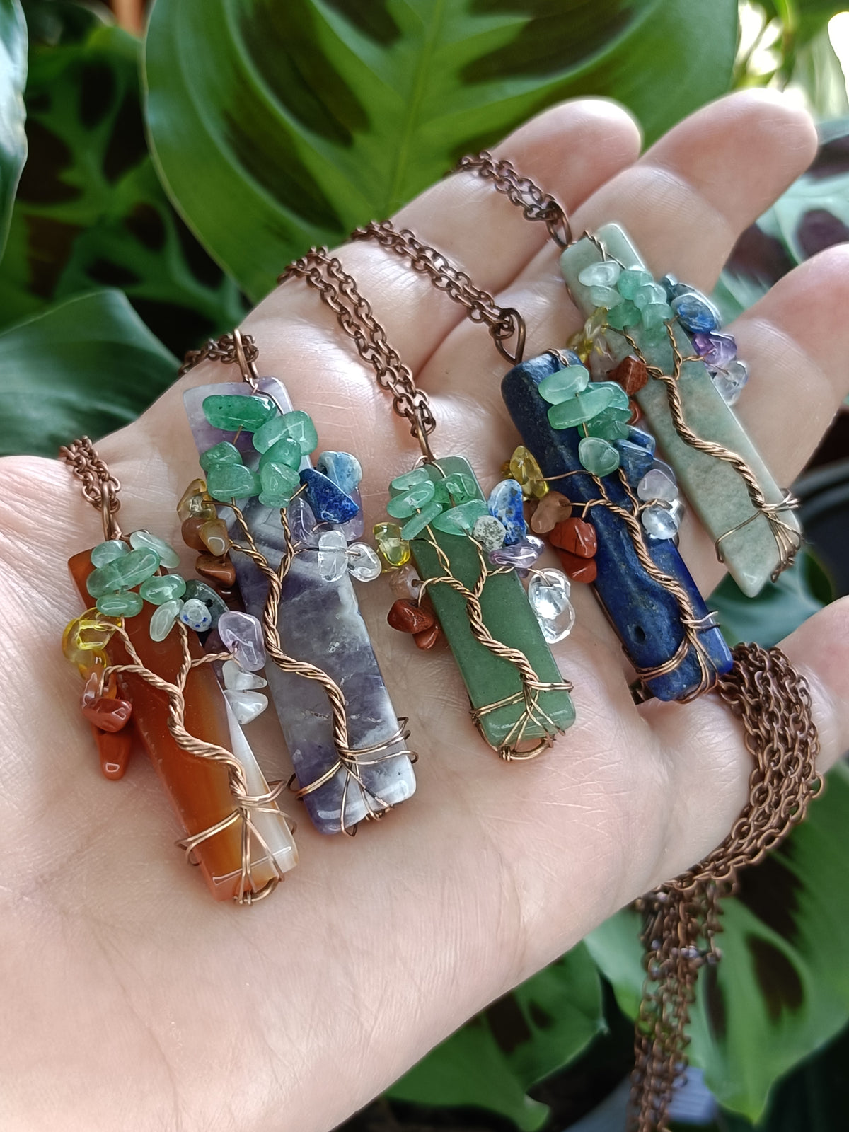 Tree of Life Pendant - Copper Wire & Alloy Chain