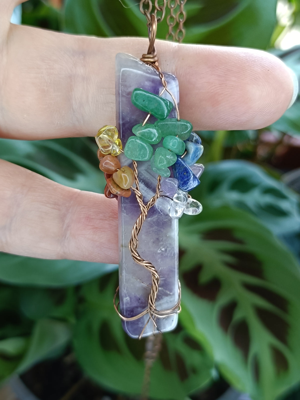 Tree of Life Pendant - Copper Wire & Alloy Chain