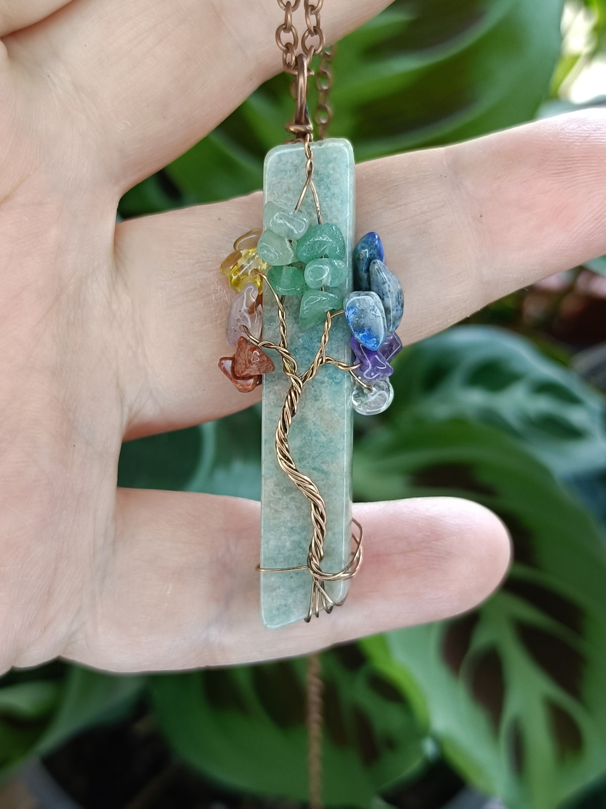 Tree of Life Pendant - Copper Wire & Alloy Chain
