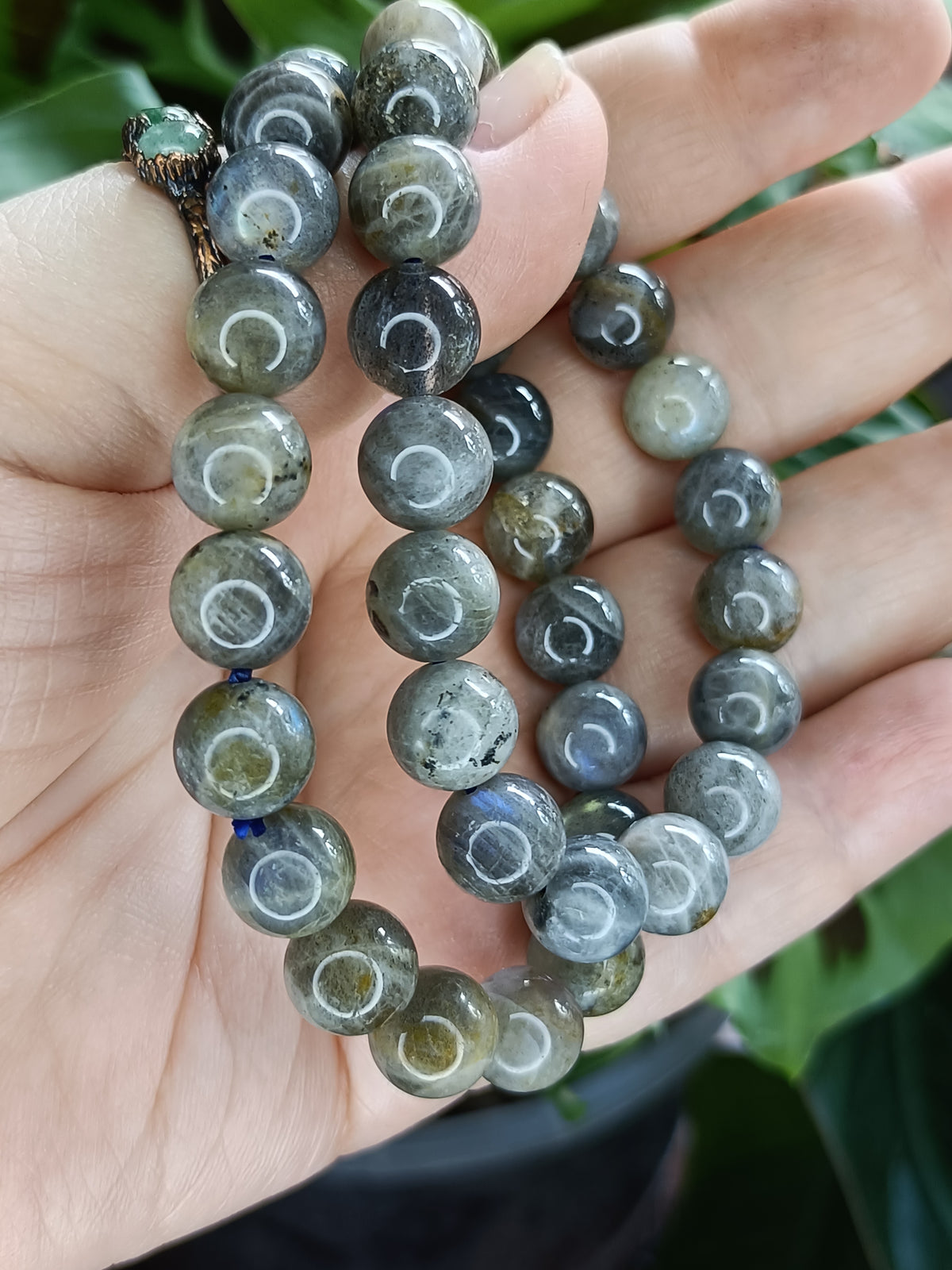 Labradorite Round Beaded Stretch Bracelet - 10mm