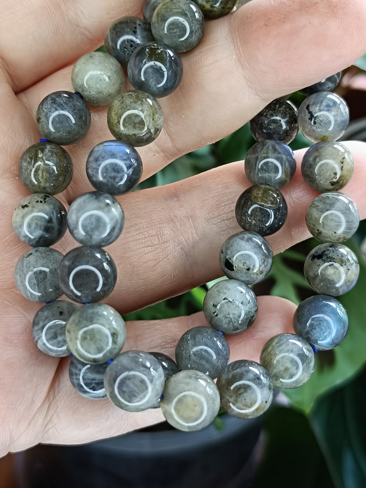 Labradorite Round Beaded Stretch Bracelet - 10mm