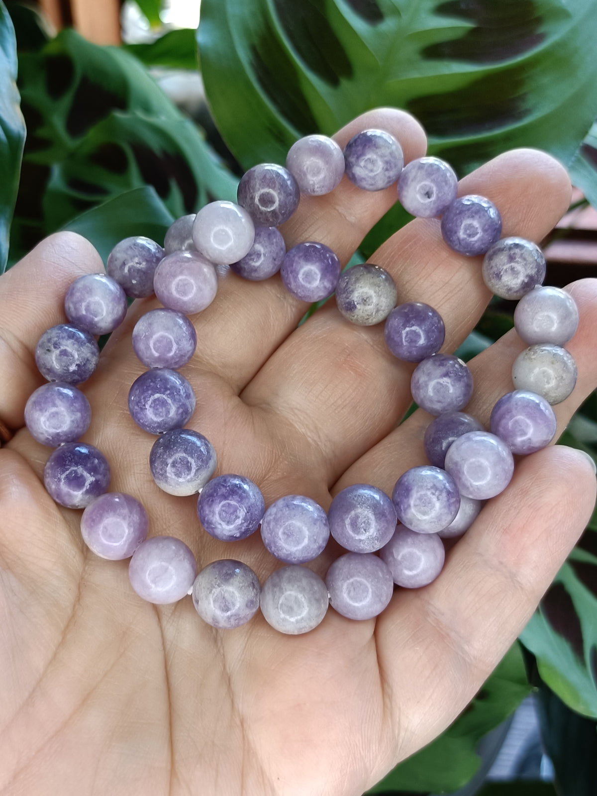 Lepidolite Beaded Stretch Bracelet - 10mm