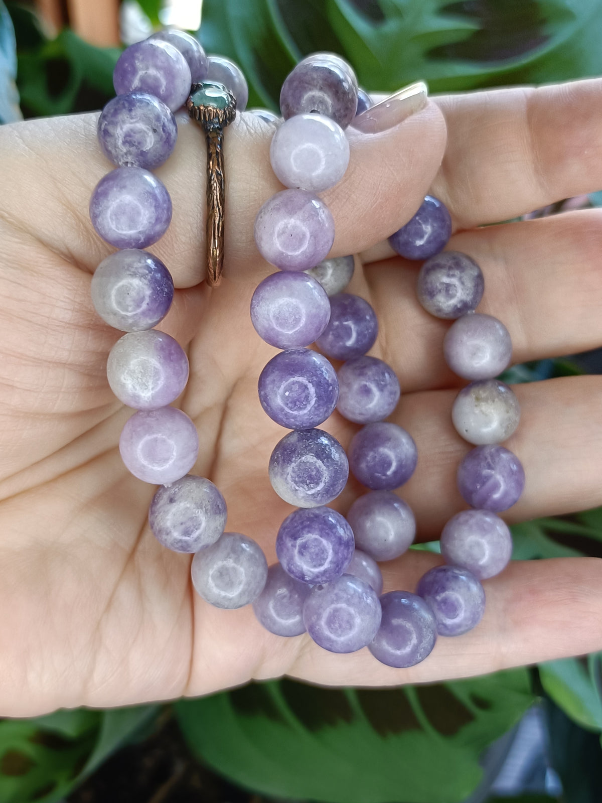 Lepidolite Beaded Stretch Bracelet - 10mm