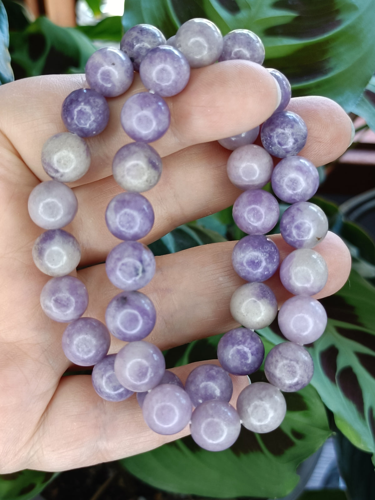 Lepidolite Beaded Stretch Bracelet - 10mm