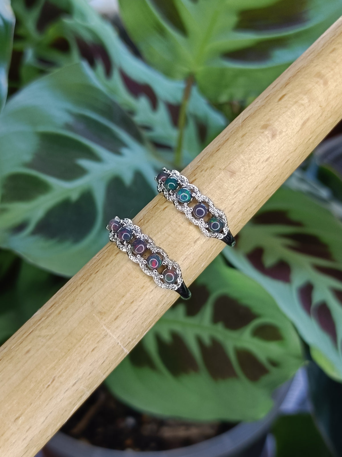 Ethiopian Opal Ring - Silver-Plated Copper