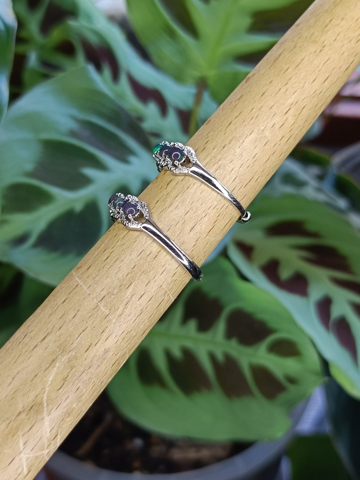 Ethiopian Opal Ring - Silver-Plated Copper