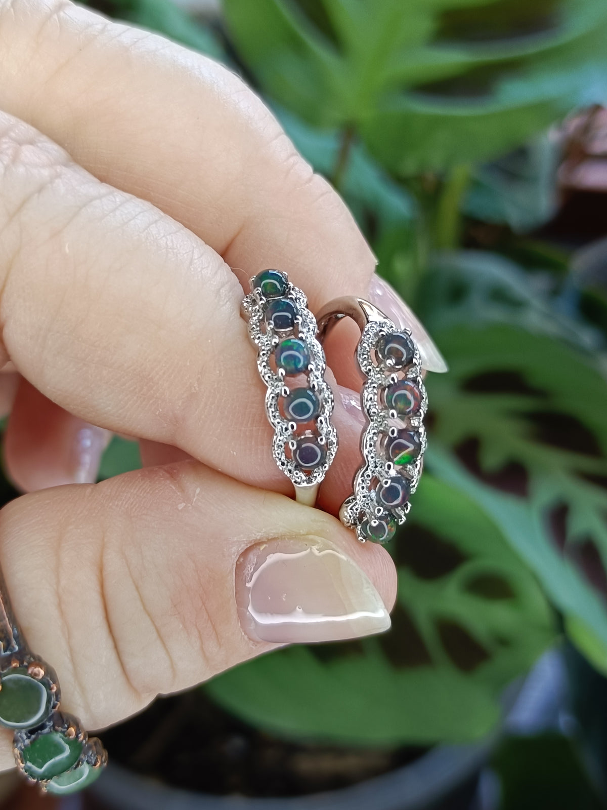 Ethiopian Opal Ring - Silver-Plated Copper