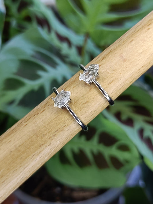 Herkimer Quartz Ring - Silver-Plated Copper