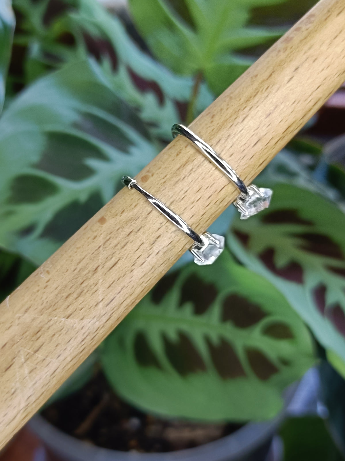 Herkimer Quartz Ring - Silver-Plated Copper