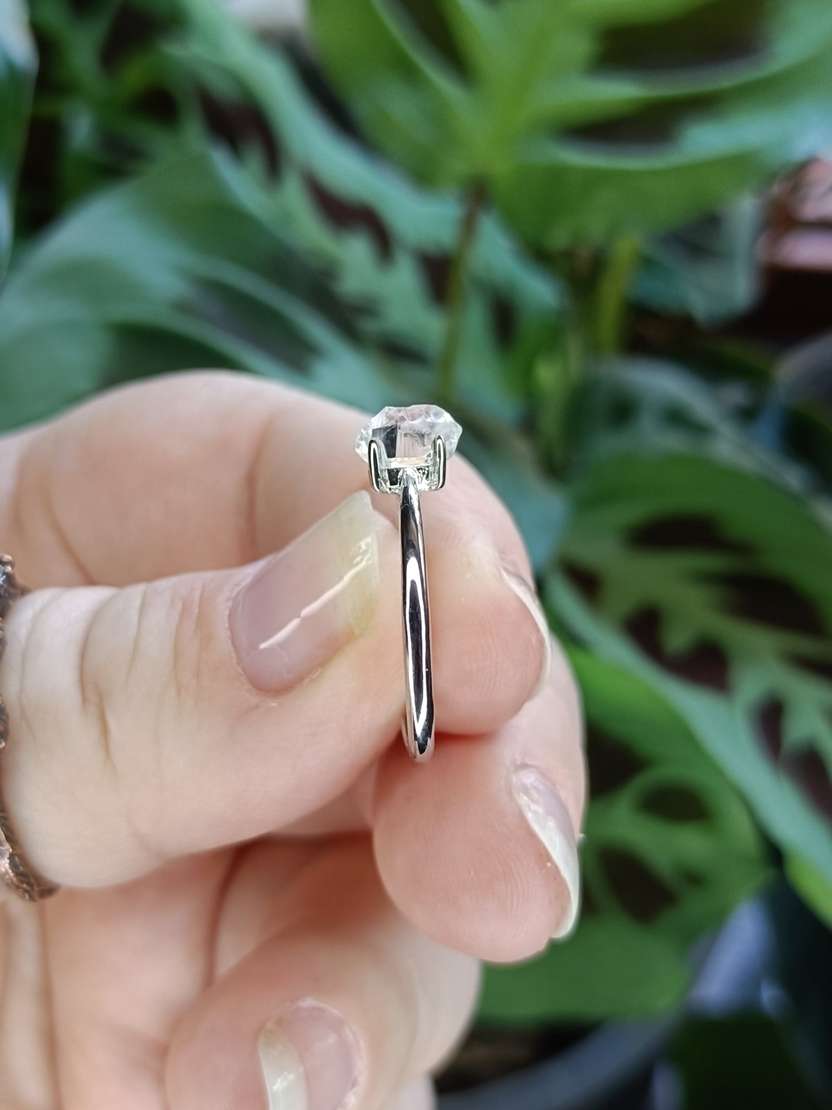 Herkimer Quartz Ring - Silver-Plated Copper