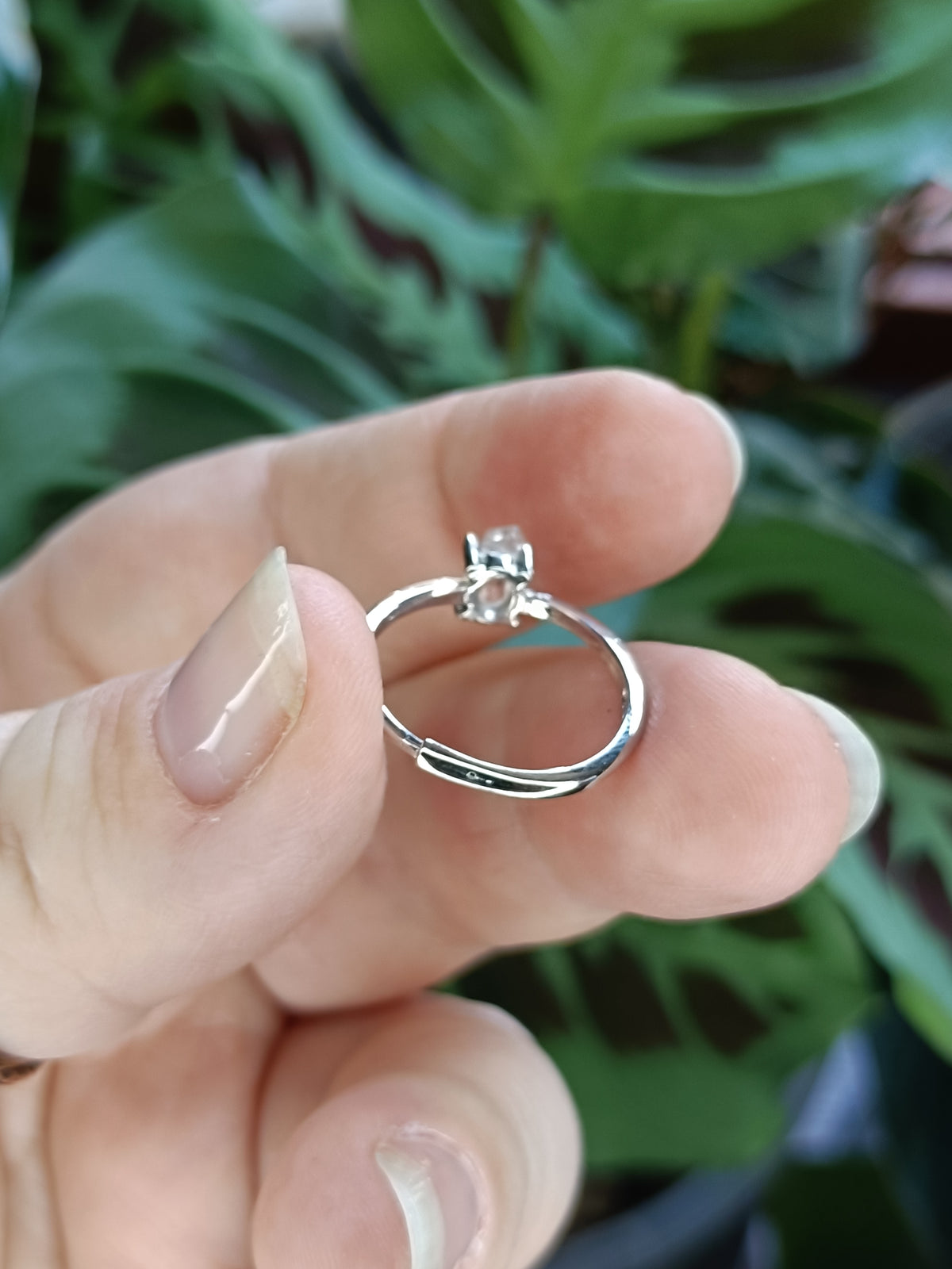 Herkimer Quartz Ring - Silver-Plated Copper