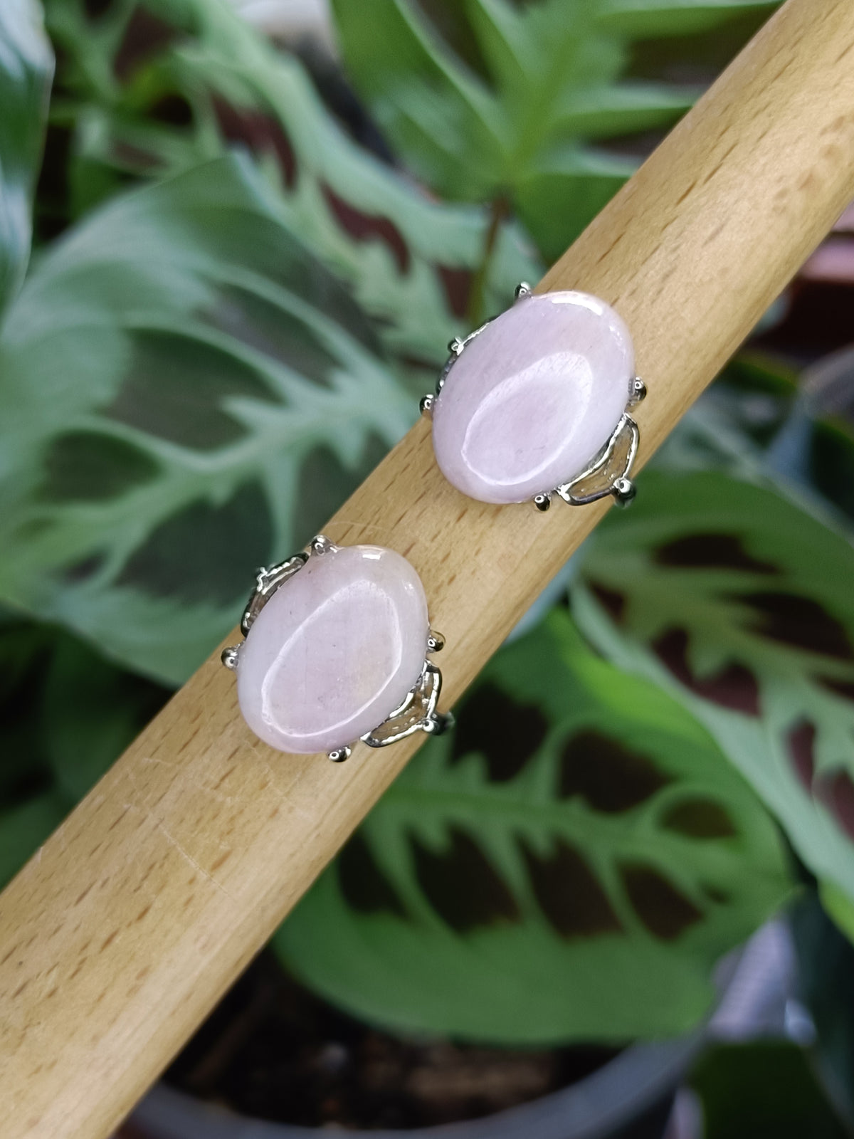 Chunky Kunzite Ring - Silver-Plated Copper